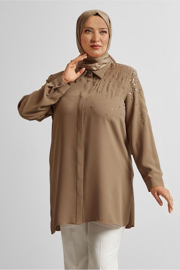 PUL PAYET İŞLEMELİ TUNİK 20709 - 1