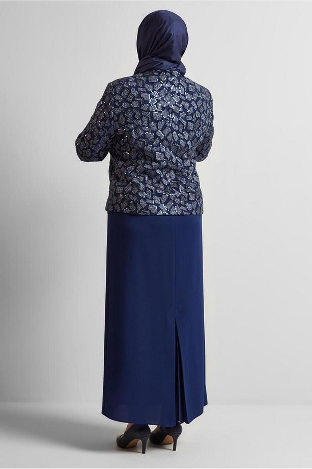 BROŞ DETAYLI ELBİSELİ TAKIM 30446 - 4