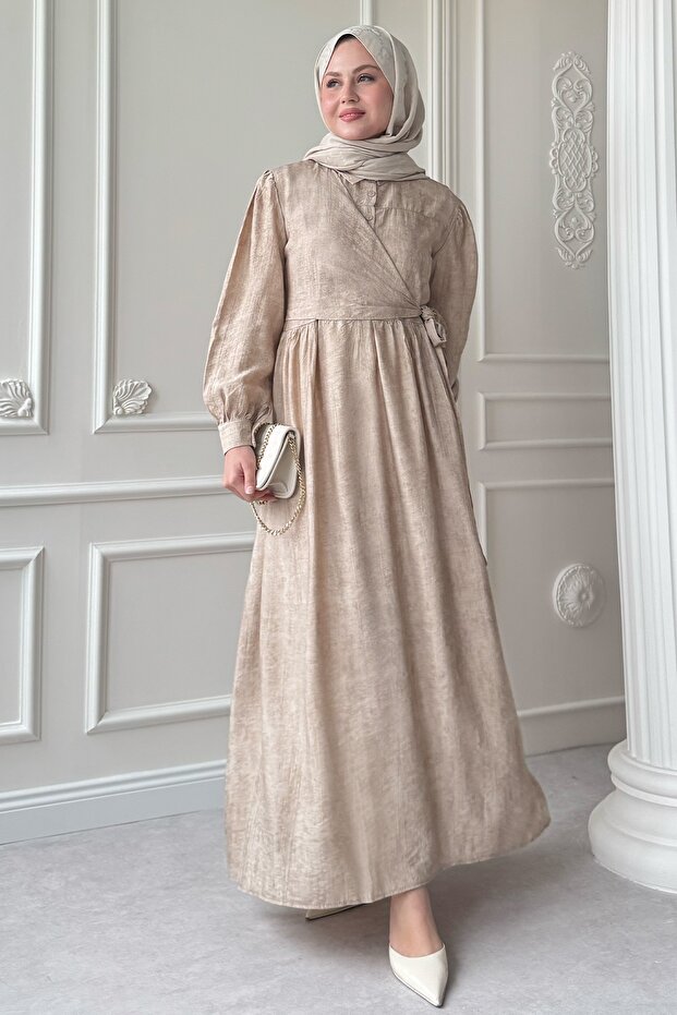 Çapraz Bağlamalı Taş Elbise - 1