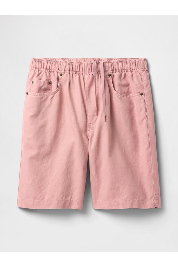 Erkek Pembe Keten Şort - 2