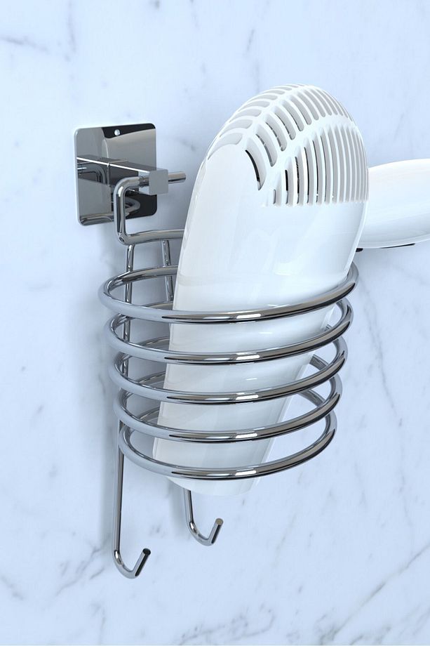 Delmeye Son Yapışkanlı Saç Kurutma Makine Askısı Krom Yk-710 - 2