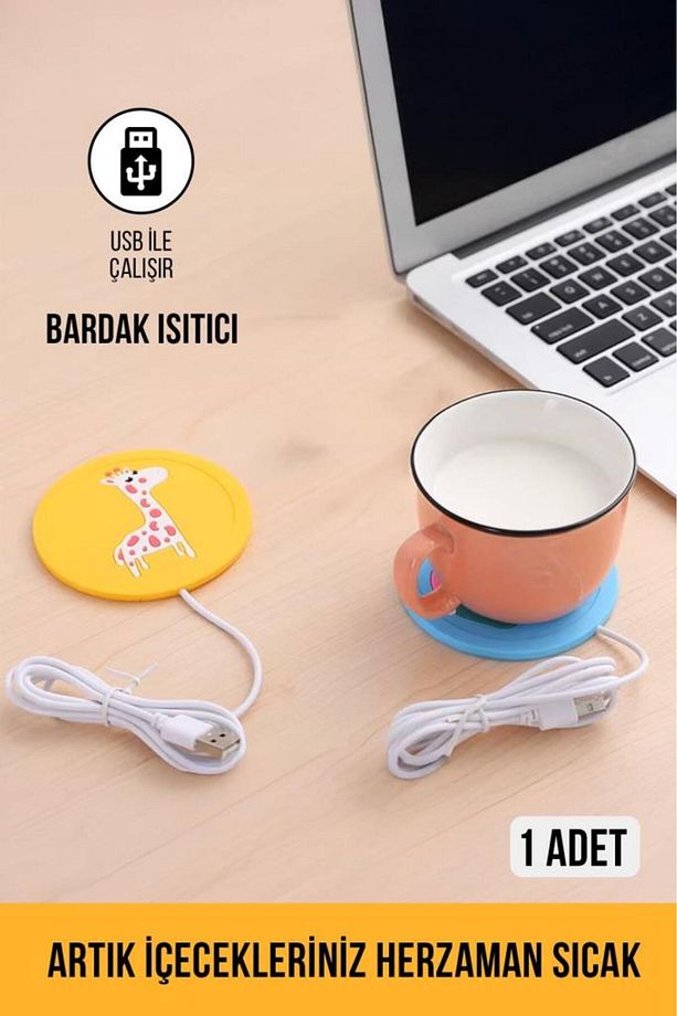 Hayvan Figürlü Taşınabilir USB Girişli Bardak Altı Isıtıcı - 1