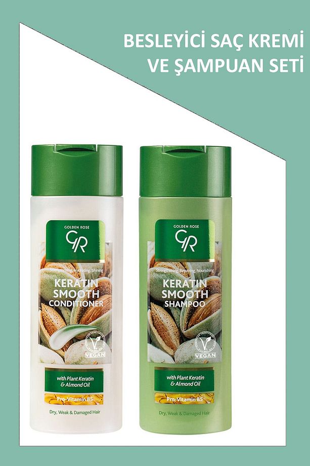 Keratin Smooth - Onarıcı Saç Kremi ve Şampuan Seti - 1