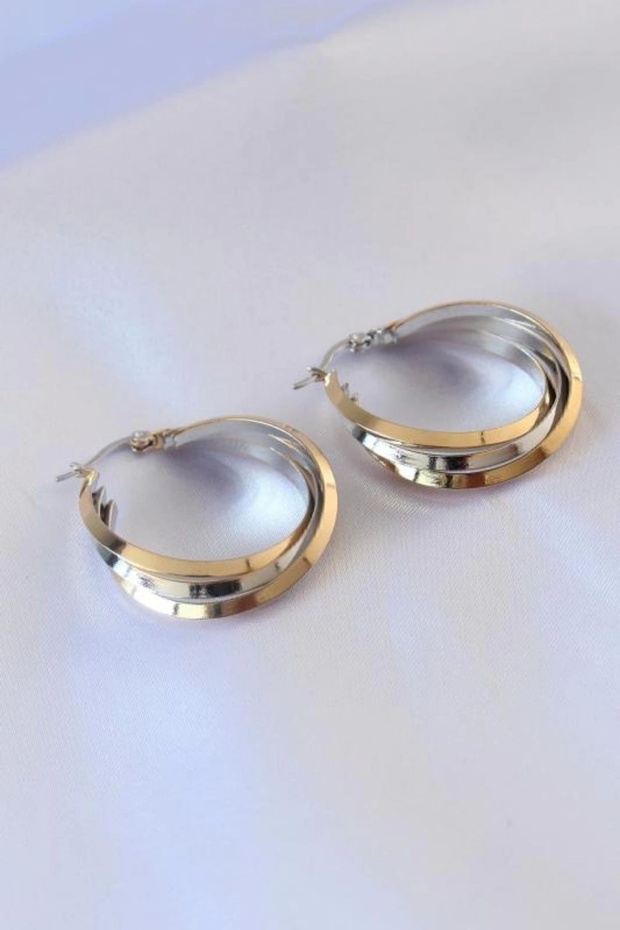 Multicolored Steel Hoop Earrings