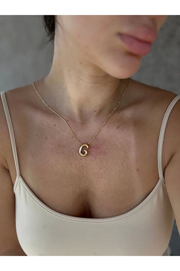 G Harf Balon Model Çelik Kolye - 3