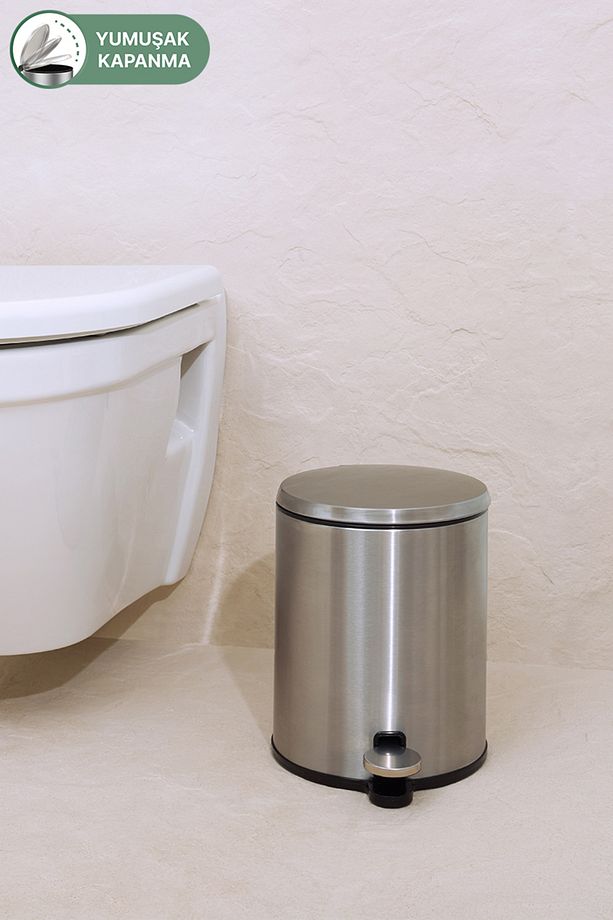 Cigo Pedallı Çöp Kovası 6lt Mat Iç Kısım Siyah - 6