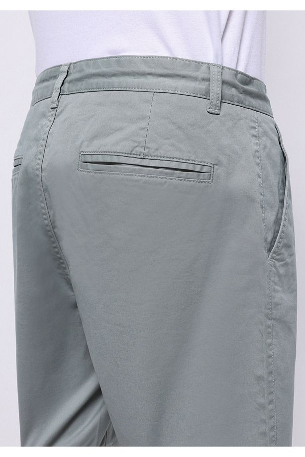 Regular Fit Orta Bel Düz Erkek Yeşil Şort - 5