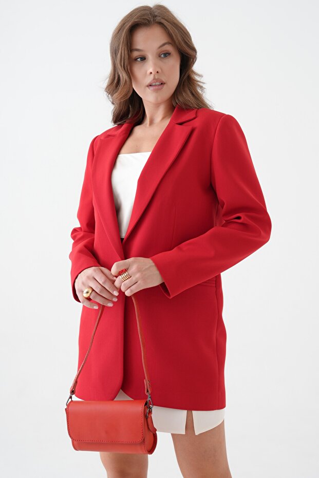 Kırmızı Blazer Ceket - 7