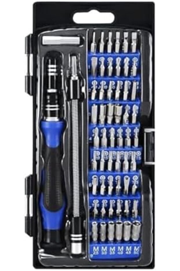 مجموعة مفكات براغي دقيقة مغناطيسية مع 54 قطعة، فضية - 2