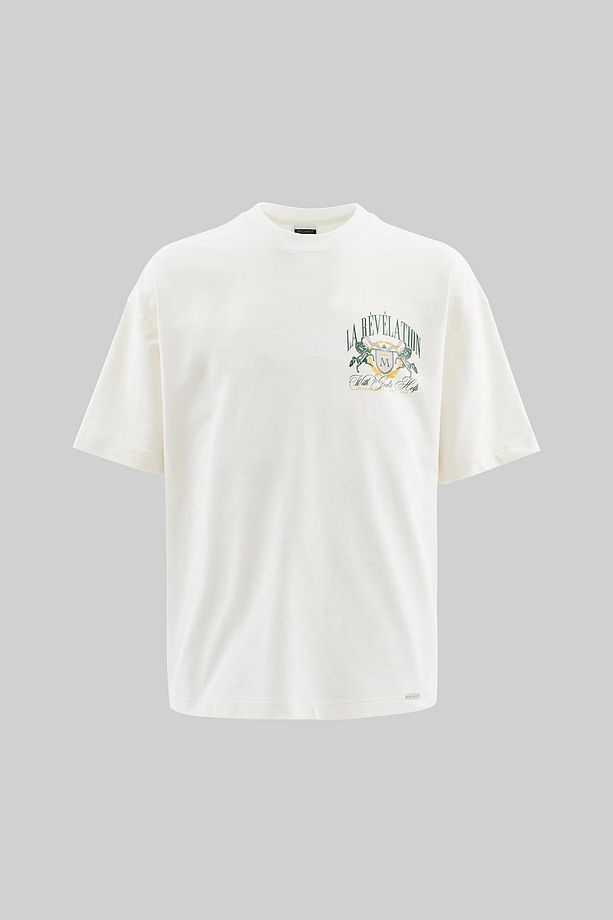 Erkek La Revelation Printed Oversize Ekru Tişört - 2