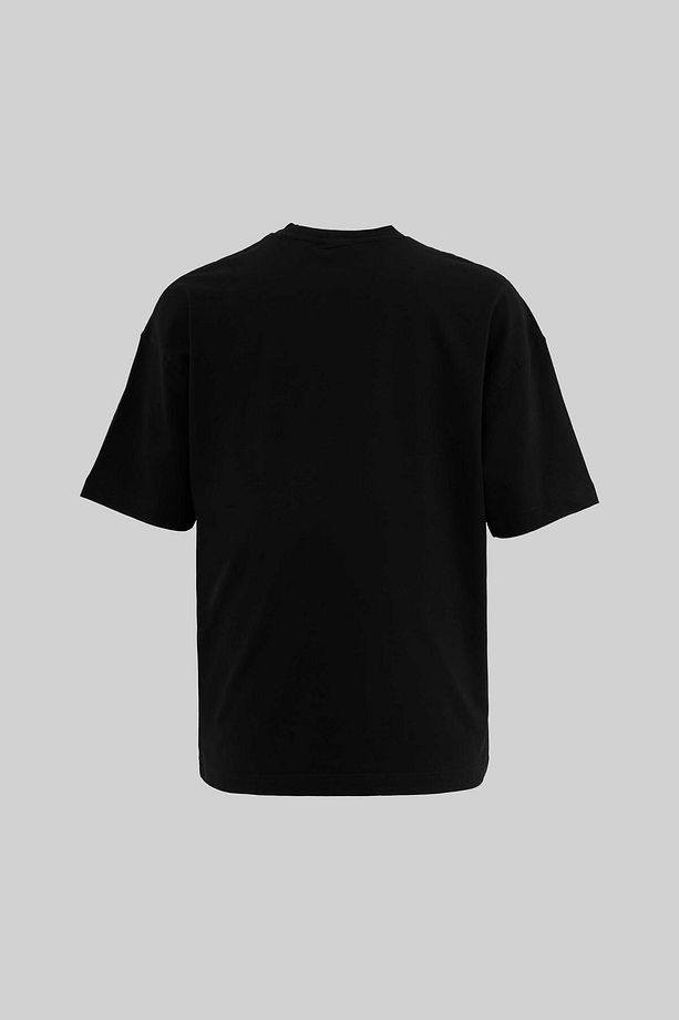 Erkek Mud Technical Printed Oversize Siyah Tişört - 3