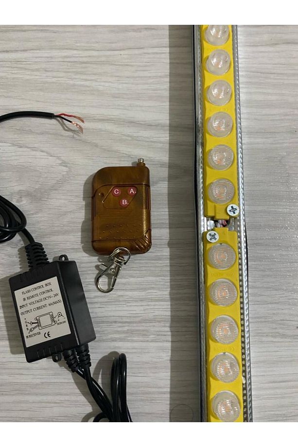 85 Cm Sarı-sarı Çakar Lamba 12v Çalışır 12 Fonksiyonlu Iş Makinası Traktör Çakar - 2