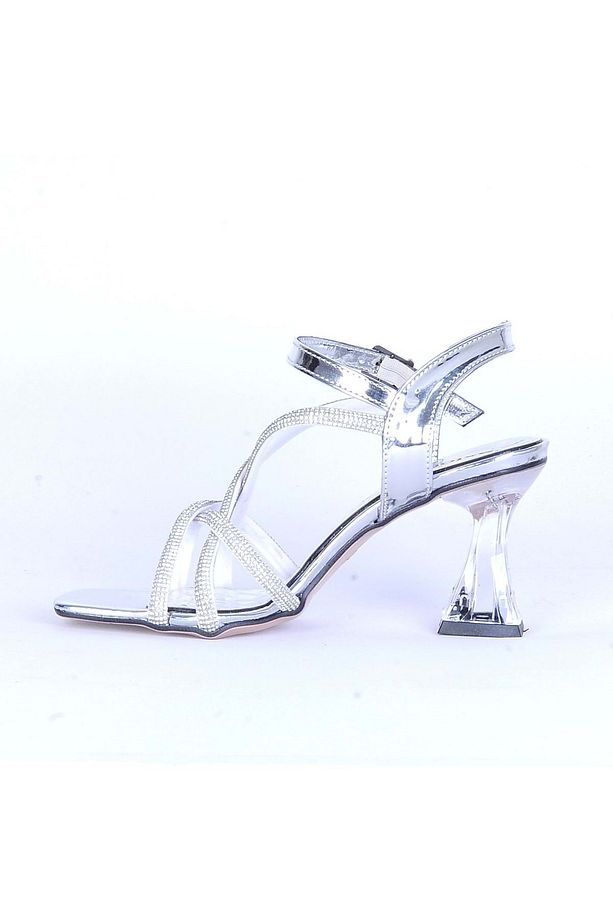 Moda Ayakkabı 533 Parlak Taşlı 7 Cm Şefaf Topuklu Ayakkabı - 3