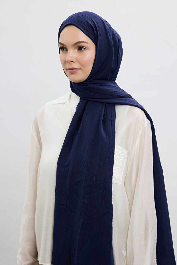 Bambu Şal Lacivert - 1