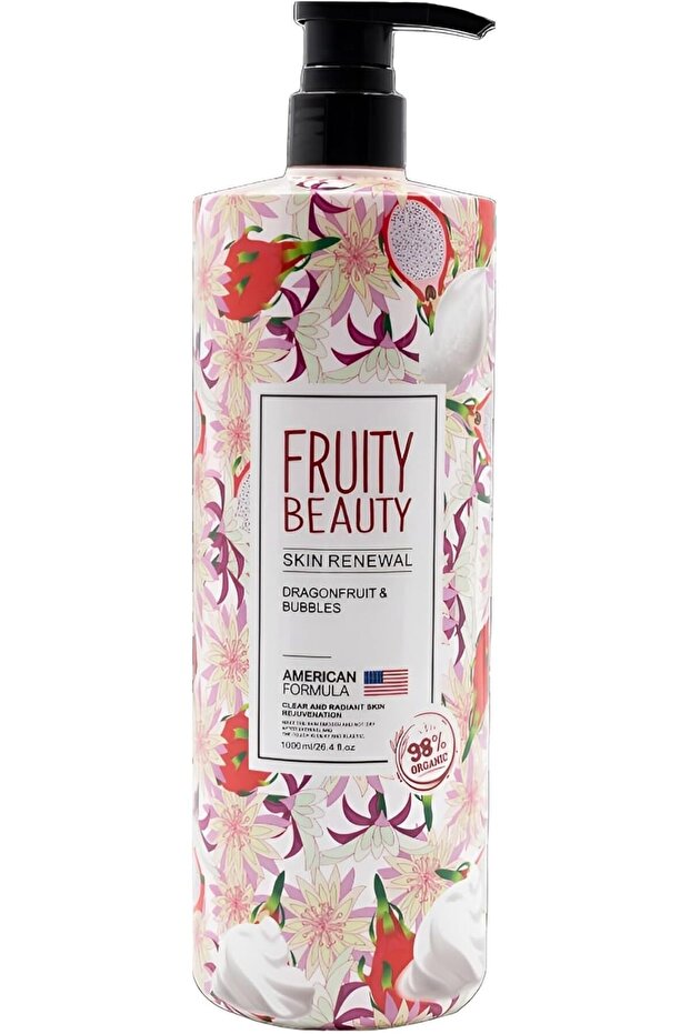 Fruity Beauty Skin Renewal Dragonfruit & Bubbles Extracts Skin Refresh Shower Gel-1000 ml/26.4fl.oz