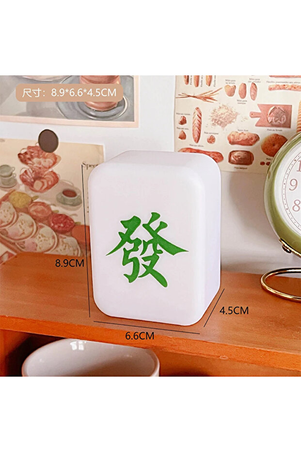 Green Big Chinese Mahjong Night Light Soft Light Eye Protection LED Light Sleep LED Mahjong Creative