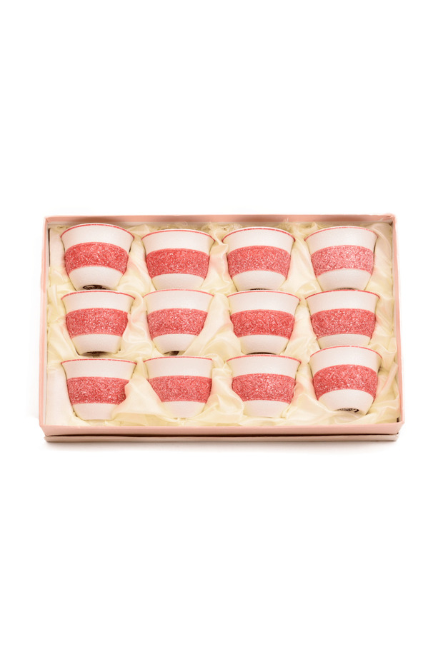 طقم فناجين قهوة سيراميك-12قطعة - 1