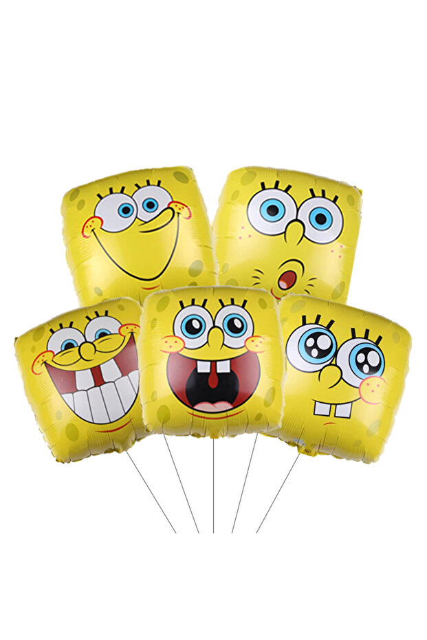 1pack I 5Pcs SpongeBob SquarePants Helium Balloon Cartoon square Balloon set Birthday Party Balloons