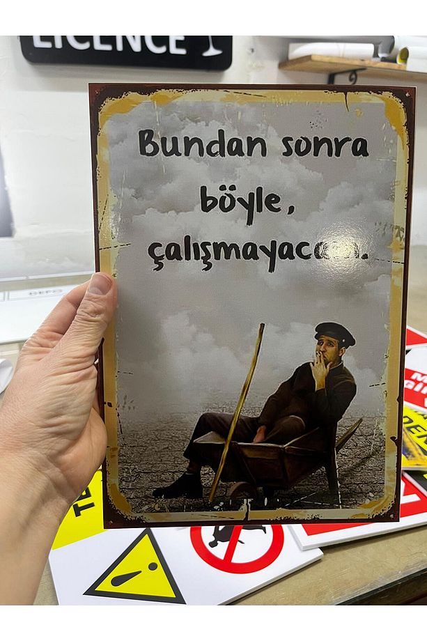 Retro Bugün Kahve Içip Herşey Yolundaymış Gibi Davranacağım Duvar Yazıları 20x30 Tablo - 7