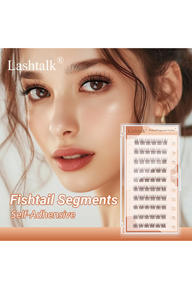 رموش Fishtail Segments ذاتية اللصق Mix10-13mm بسماكة 0.07mm، بدون غراء، قابلة للإزالة