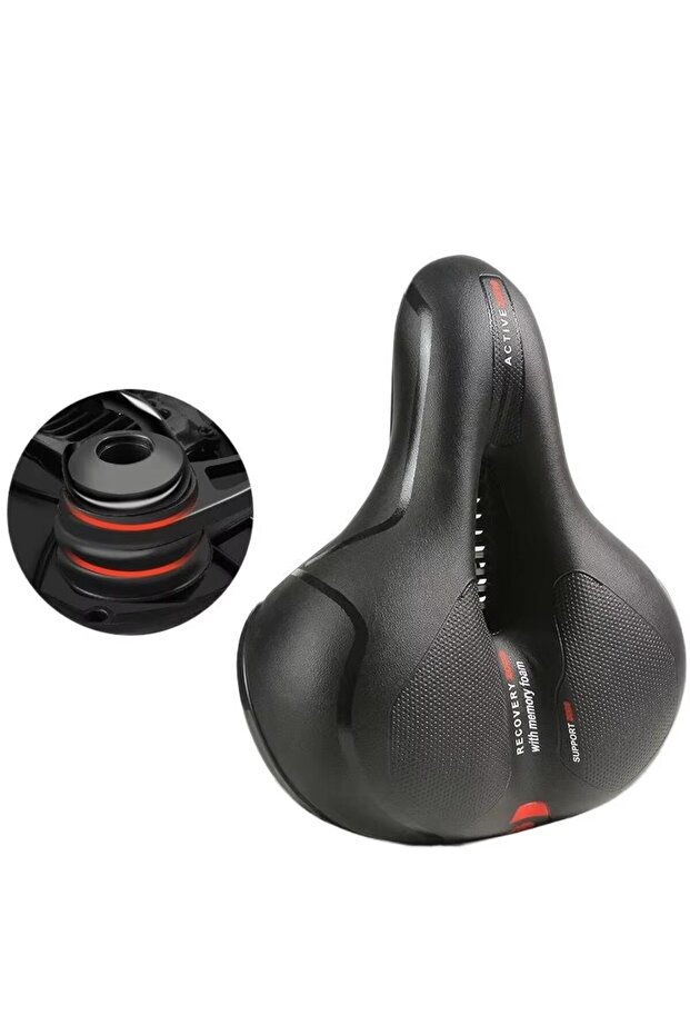 Red Hollow Breathable Bicycle Saddle Men Women MTB Road Bike Saddle Shock Absorbing Comfortable Big