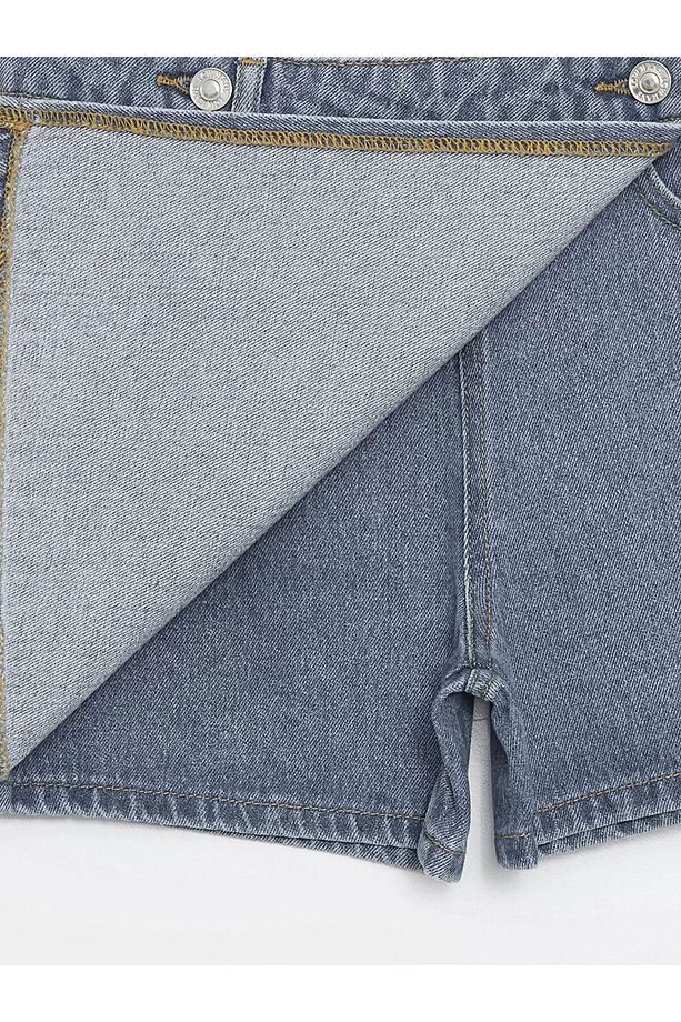 LCW Kids Kız Çocuk Jean Şort Etek - 5