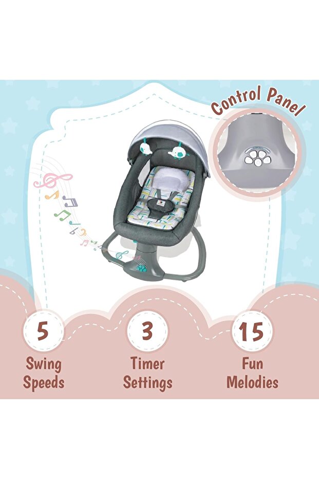 3 In 1 Deluxe Multi-Functional Swing & Bassinet for Infants up to 3 Years (Green)