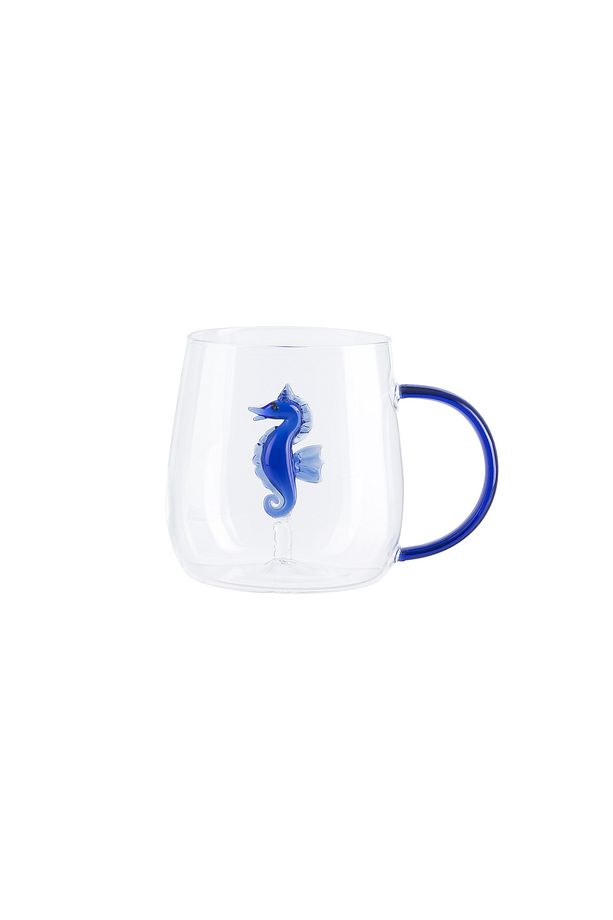 Lucia Borosilikat Cam Kupa - Mavi - 400 ml - 4