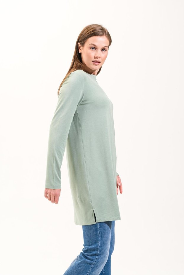 2268_Women's Summer Cool&Comfort Long Sleeve 4 Season Hijab Tshirt Tunic