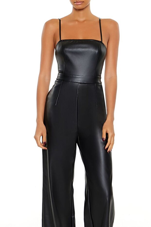 Suni Deri Wide-Leg Tulum - 1