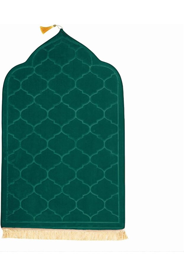 Dome Style Anti-Slip Prayer Mat 70x110cm Dark Green