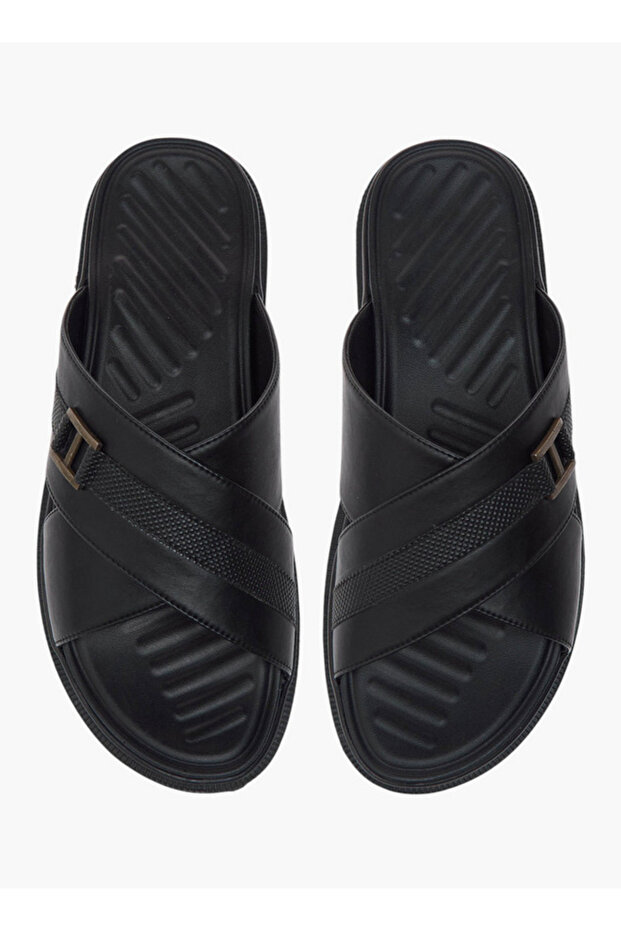 Cross Strap Slip-On Comfort Sandals