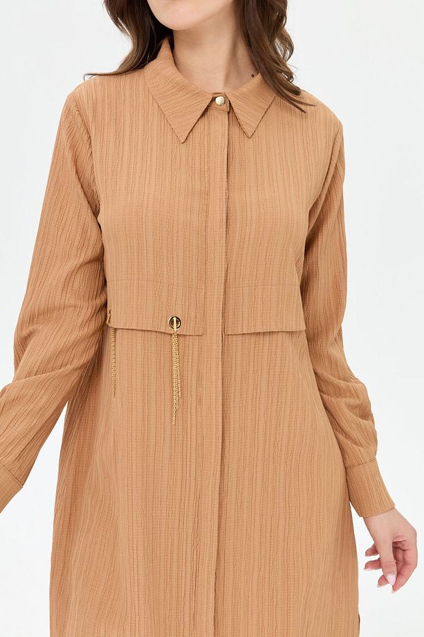 Kapsül Detaylı Kurtarıcı Tunik Camel - 6