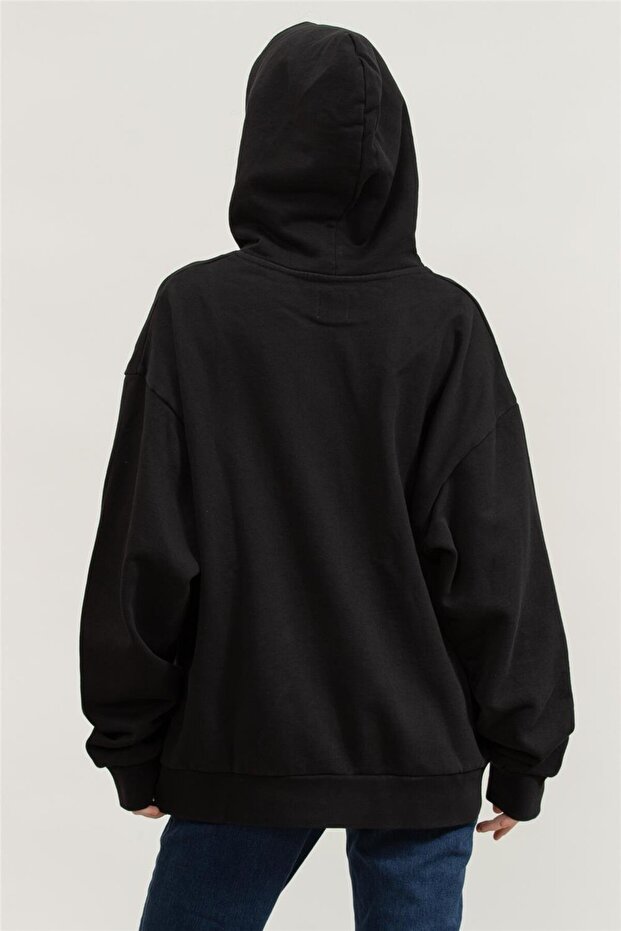 Regular Kadın Kapüşonlu Sweatshirt - 3