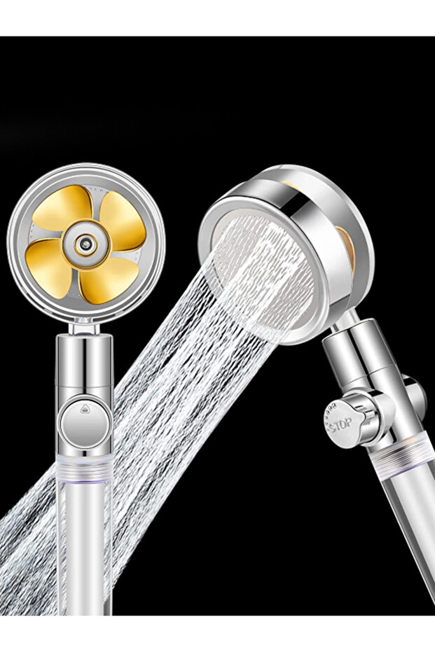 High Pressure Turbo Fan Shower Head – 360° Rotating Handheld Filter Shower for Bathroom - 1