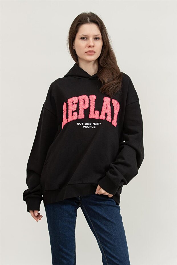 Regular Kadın Kapüşonlu Sweatshirt - 1