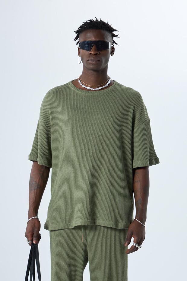 أساسي قصة فضفاضة مجموعة كاكي - 5