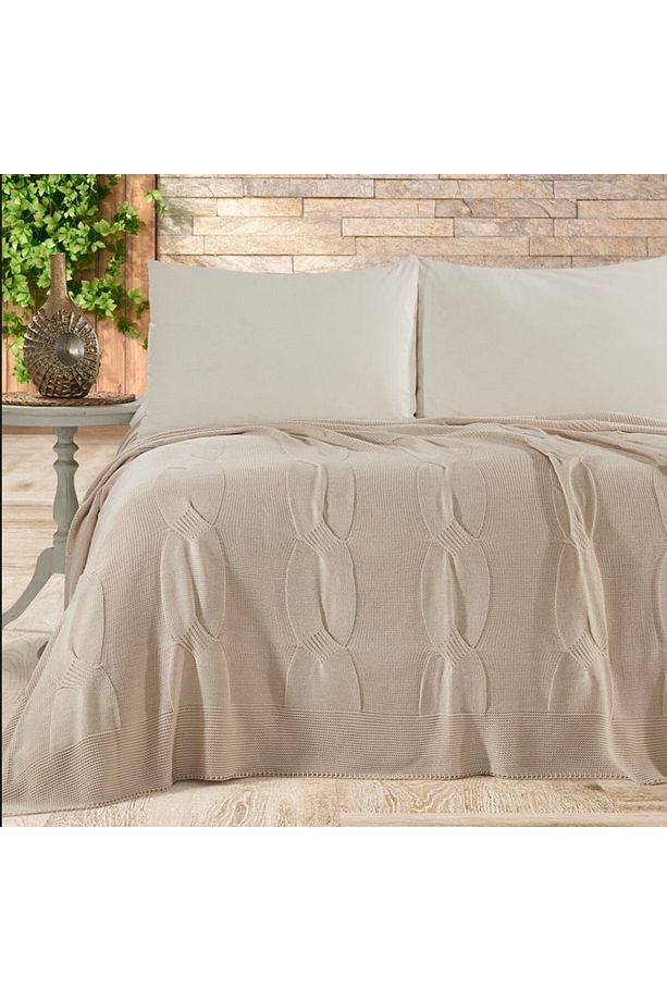 LISSE TRİKO ÇIFT KİŞİLİK YATAK ÖRTÜSÜ 220X240 cm (TAS) - 2
