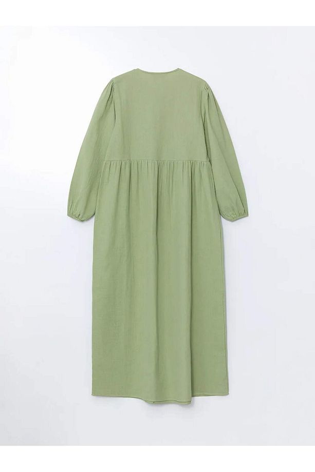 LCW Modest Turuncu Bisiklet Yaka Kadın Elbise - 6
