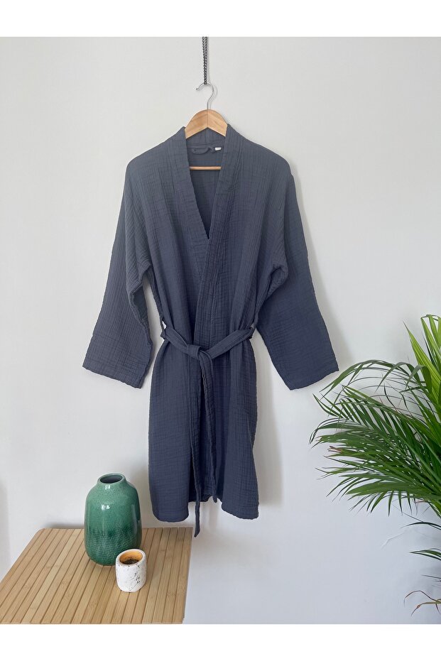 Gray Unisex Soft Bathrobe