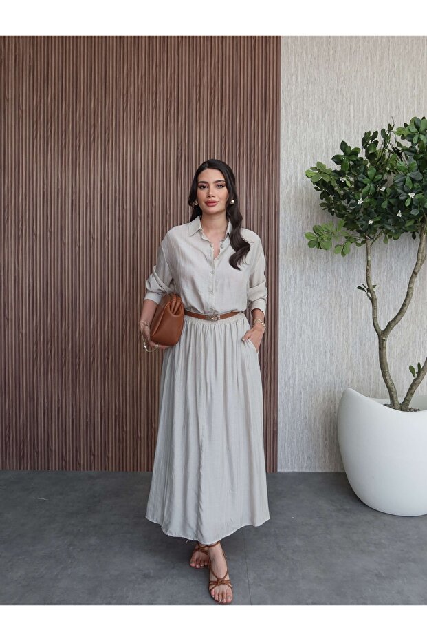Voile Shirt Skirt Suit