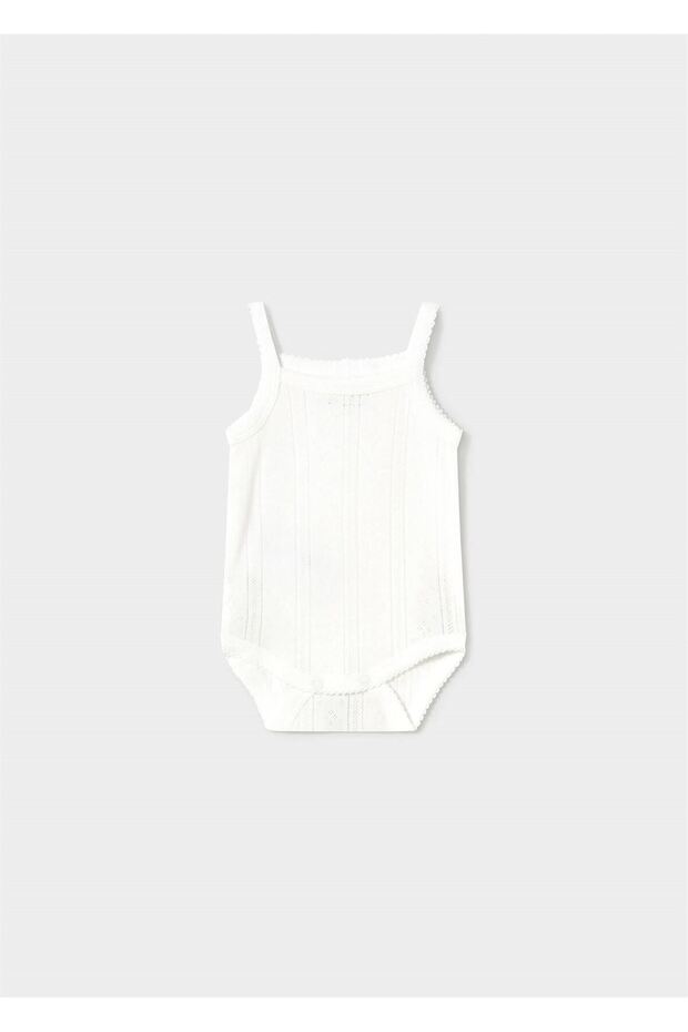 Baby Girl Strappy Bodysuit White 1745