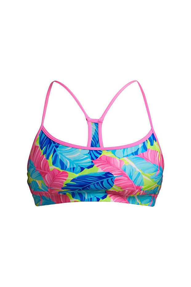 Funkita I'M Leaving Women's Swimmer Sports Bustier – Crop Top with Adjustable Pads