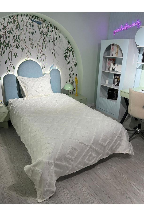 Estiva Puffy Tek Kişilik Yatak Örtüsü Dailing Ekru - 1