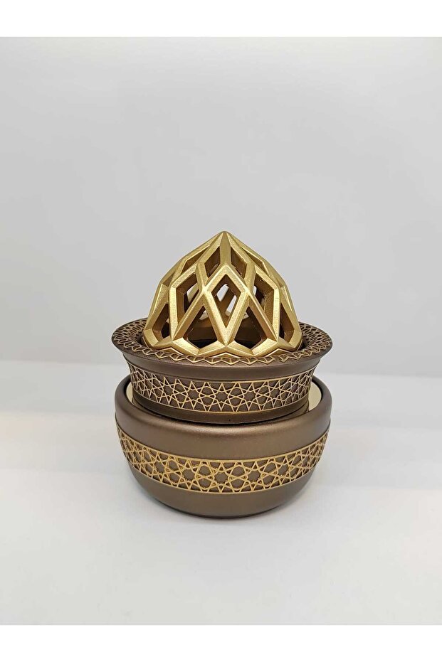 Exquisite Resin Charcoal Incense Burner Floral Design Ideal for Bakhoor, Frankincense & Oud