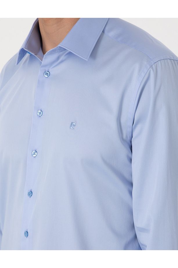 Koyu Mavi Slim Fit Uzun Kollu Basic Gömlek 50305127-VR032 - 7