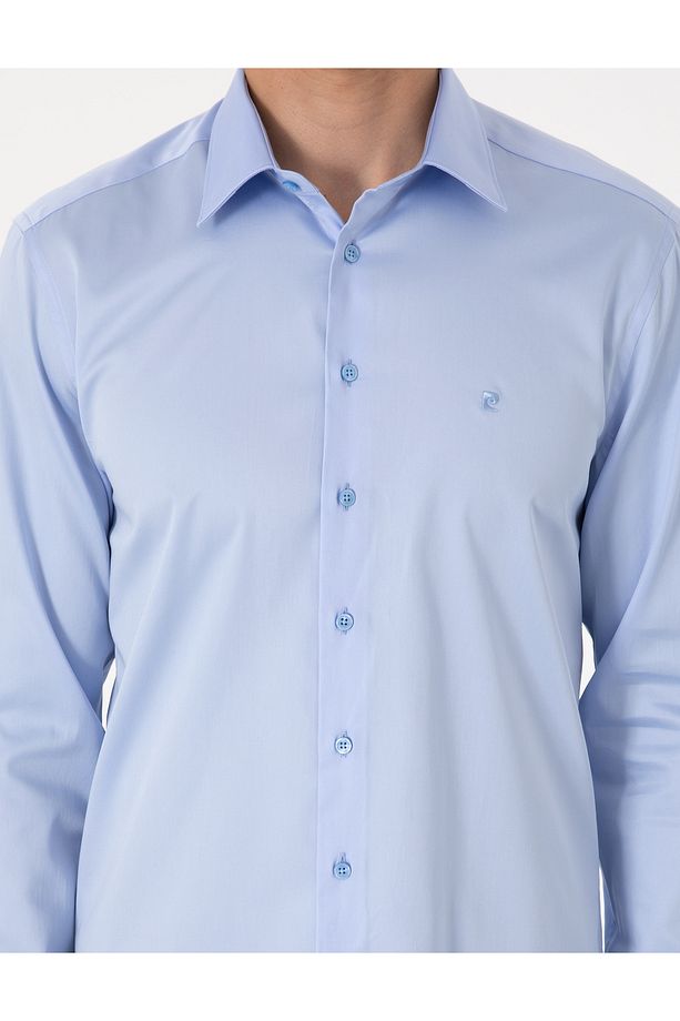 Koyu Mavi Slim Fit Uzun Kollu Basic Gömlek 50305127-VR032 - 6