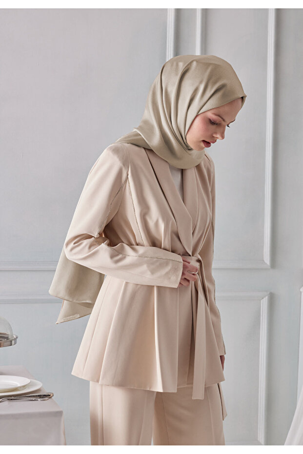 Janjanlı Şal Bej - 7