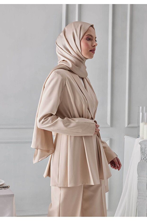 Janjanlı Şal Bej - 4