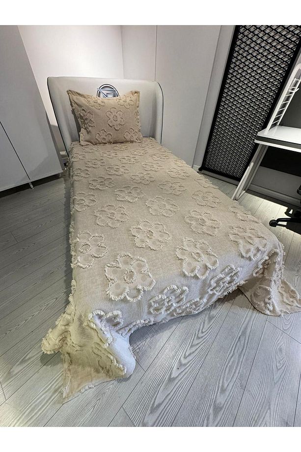 Estiva Puffy Tek Kişilik Yatak Örtüsü Papatya Bej - 4